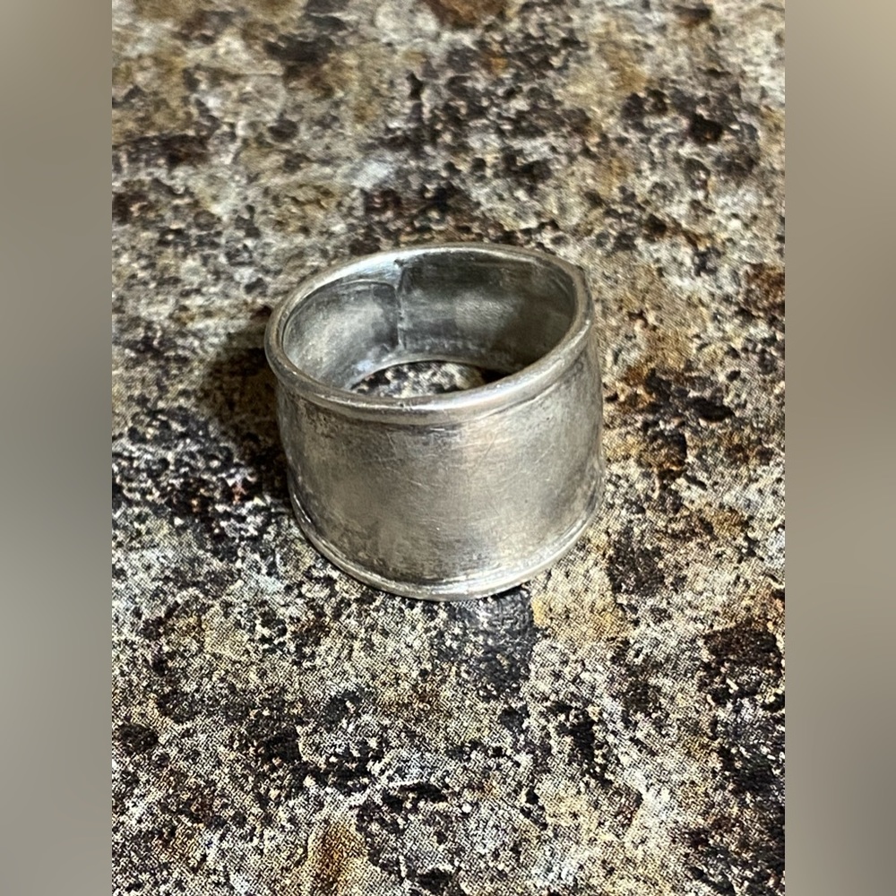 SOLID Genuine Sterling Silver 925 Wide Band Ring Hallmark Stamp-Size 5